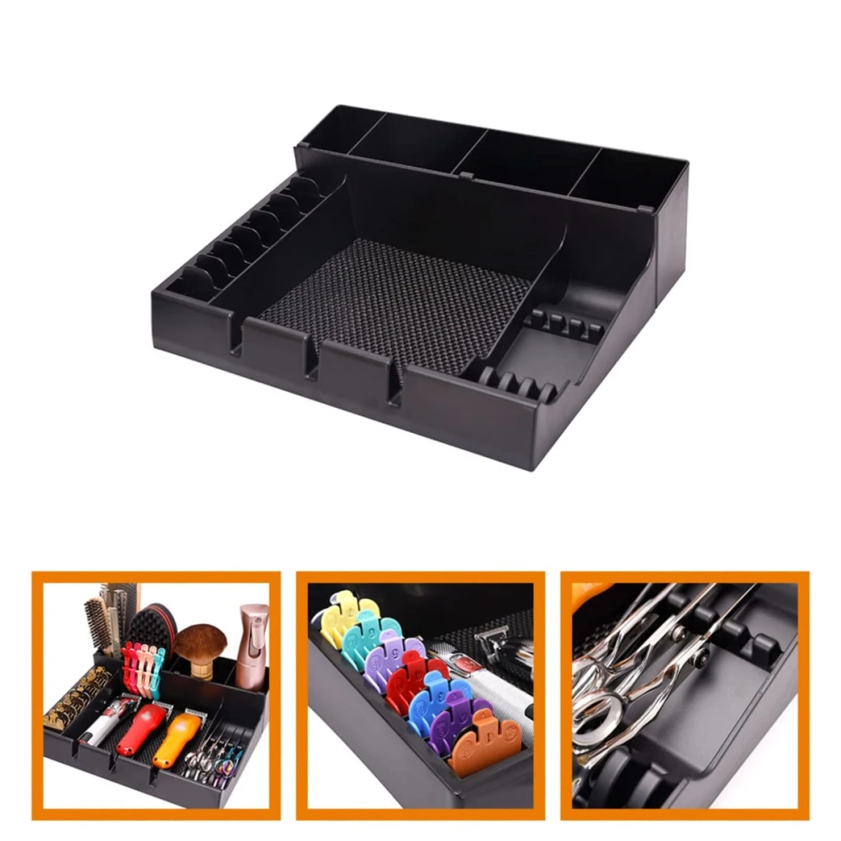 Salon Barber Hair Styling Scissors Storage Box for Beauty Hairdressing Tools Electric Hair Clipper Comb Tray Case Holder Desktop