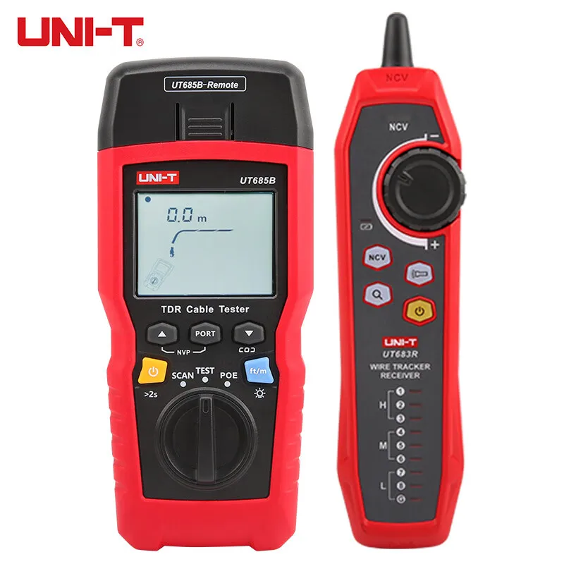 UNI T Network Cable Tester TDR UT685B KIT Cable Tracker Lan Tester RJ45 RJ11 Detector Wiring LCD Display Network Tool