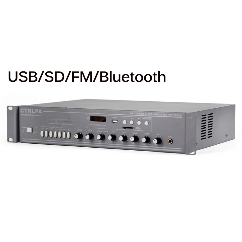 1 Kanal 100V 6 Zone Blue Tooth USB FM Mixer Leistung Beschallung verstärker