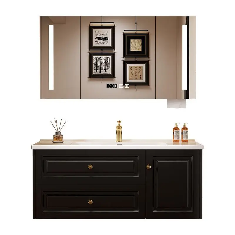 

French, vintage, bathroom cabinet, combination, ceramic, integrated basin, vanity, toilet