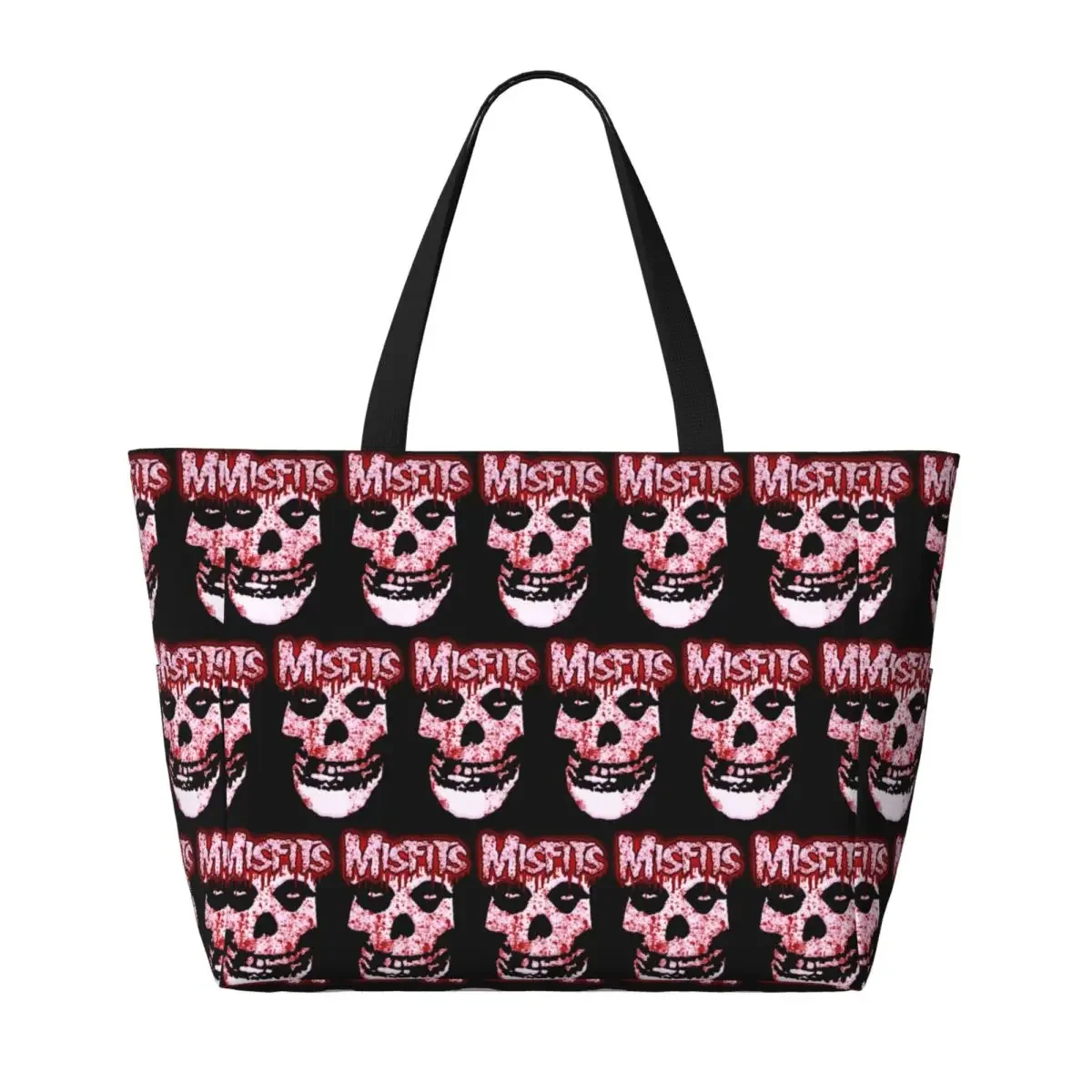 

Пляжная сумка-тоут Misfits Skull, спортивная сумка для спортзала и йоги, большая сумка-тоут, женская дорожная сумка, сумка для фитнеса
