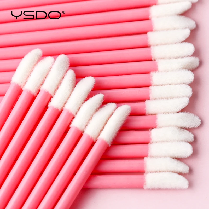 YSDO 5/50 Uds pinceles de labios pincel cosmético para labios lápiz labial varitas brillantes limpiador desechable aplicador sombra de ojos herramienta de pincel de maquillaje