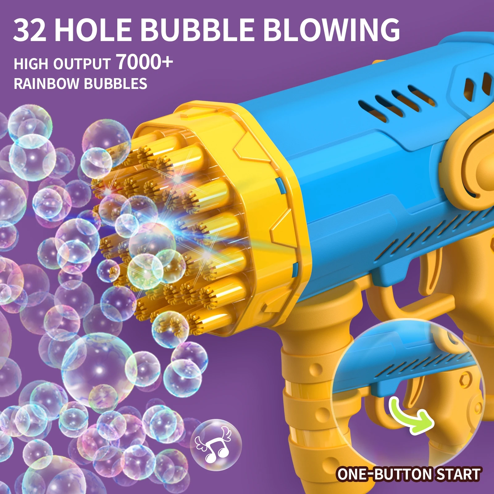 منفاخ فقاعات أوتوماتيكي 32 فتحة مسدس فقاعات الفضاء في الهواء الطلق ألعاب آلة الفقاعات للأطفال هدايا عيد الميلاد والهالوين