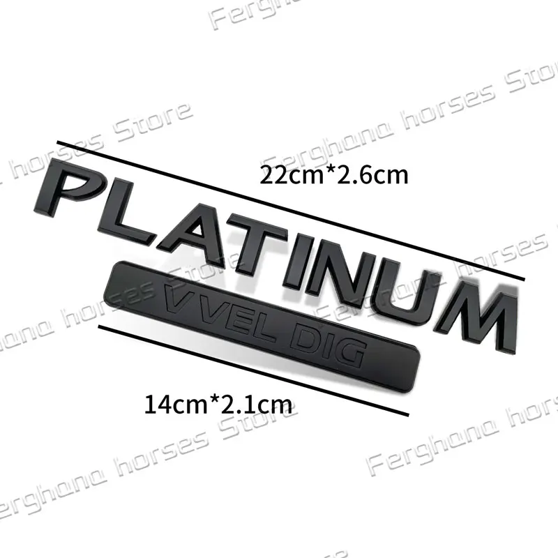 3D ABS Plastic PLATINUM VVEL DIG Logo Car Body Side Badge Rear Trunk Decor Sticker For Nissan Patrol Armada Y62 V8