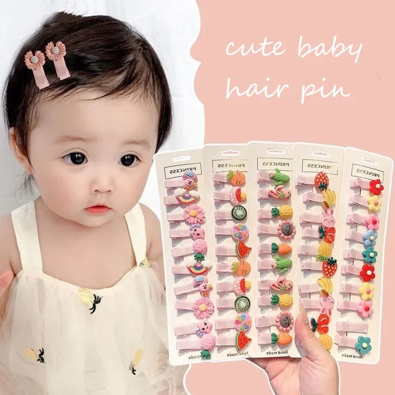 

Children Hairpin Fruit Hair Clips Baby Side Bangs Clip for Kawaii Girls Headdress Hair Accessories Baby Bows 10 PCS 2023 New