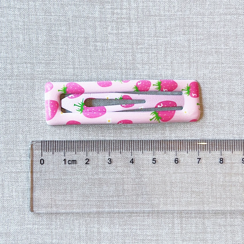 Neue koreanische 3-teilige Haarspangen-Sets mit kariertem, floralem und fruchtigem Muster für Frauen, Mädchen und Kinder, BB-Haarspangen, Mädchen-Haaraccessoires – Detail 7