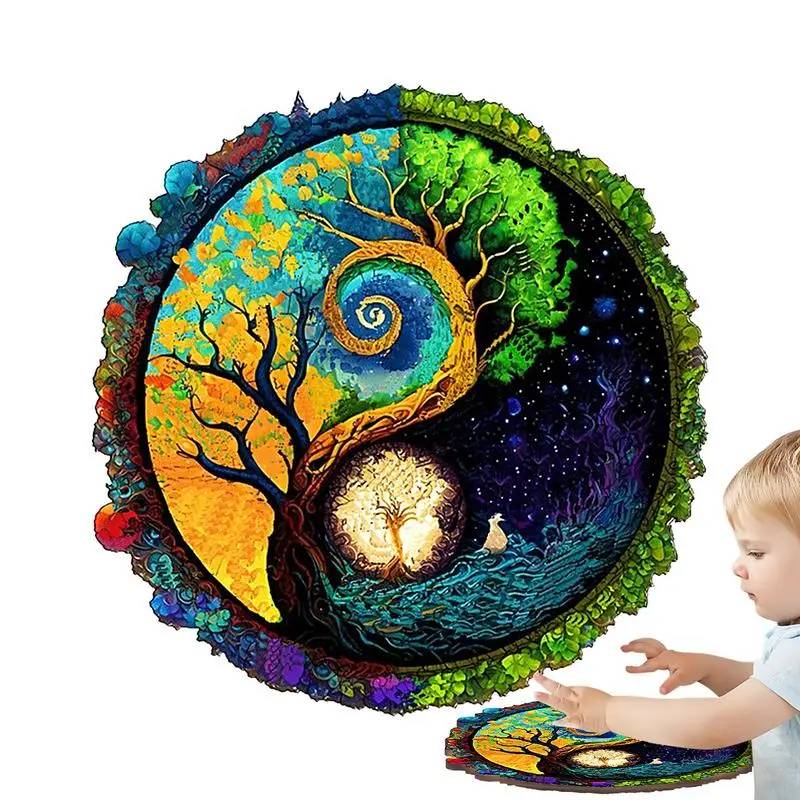 Wooden Puzzles For Adults Uniquely Irregular Jigsaw Puzzles Brain Teaser Family Puzzles Educational Developmental Toys For