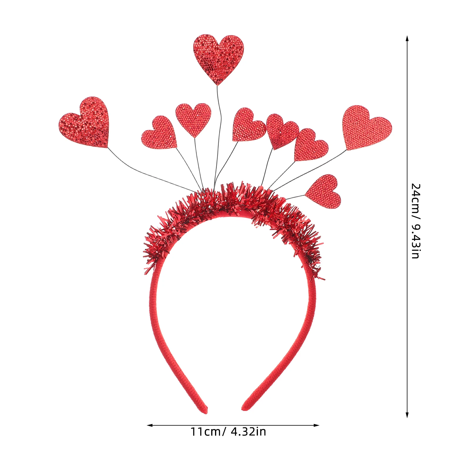 عصابة رأس مصممة بشكل لطيف على شكل حب لعيد الحب، إكسسوار أزياء لحفلات الزفاف للنساء