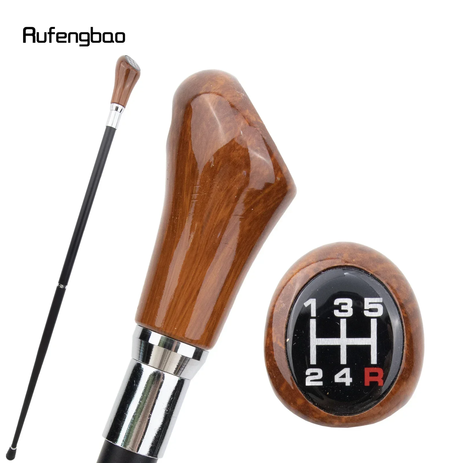 

Brown Gear Lever Luxury Fashion Walking Cane Decorative Stick Gentleman Elegant Cosplay Cane Knob Crosier 93cm