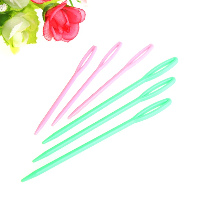 6Pcs Plastic Sewing Needles Binca Crochet Knitting Cross Stitch Needles 7/9cm