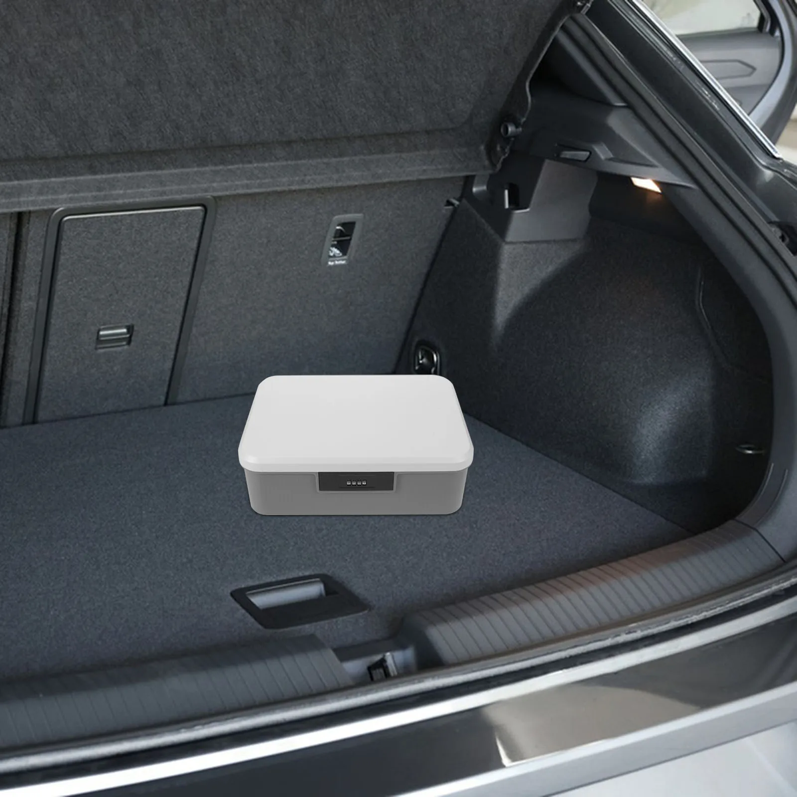Confidential Storage Box Locking Bin Container with Boxes for Personal Items Car Portable Lockbox Bins Grey