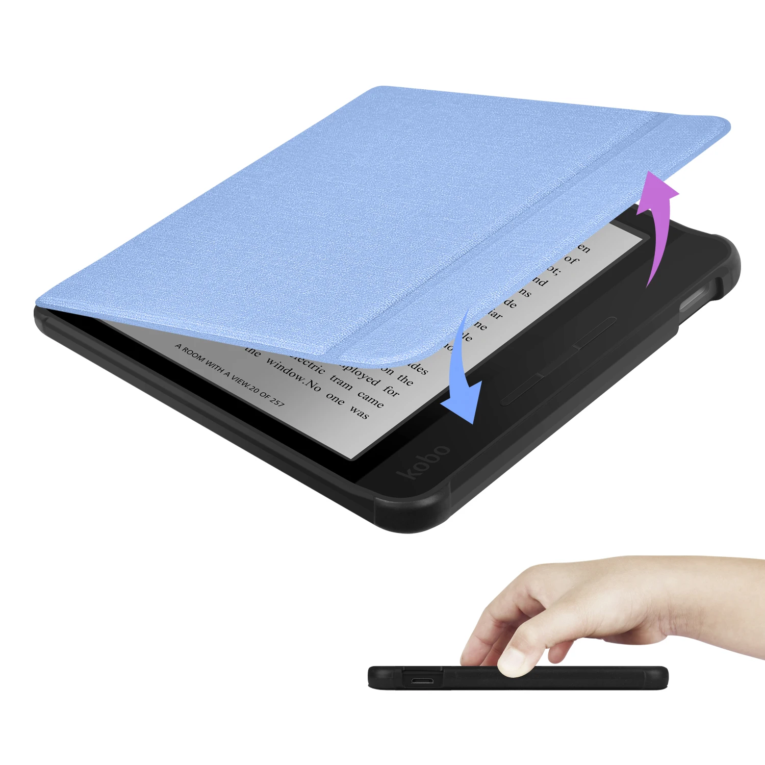 For Kobo Libra Colour 2024 Case Libra 2 2021 Cover with Hand Strap Holder 7 inch Ebook N428 N418 Sleep Wake Capa Funda Hoesje image 5