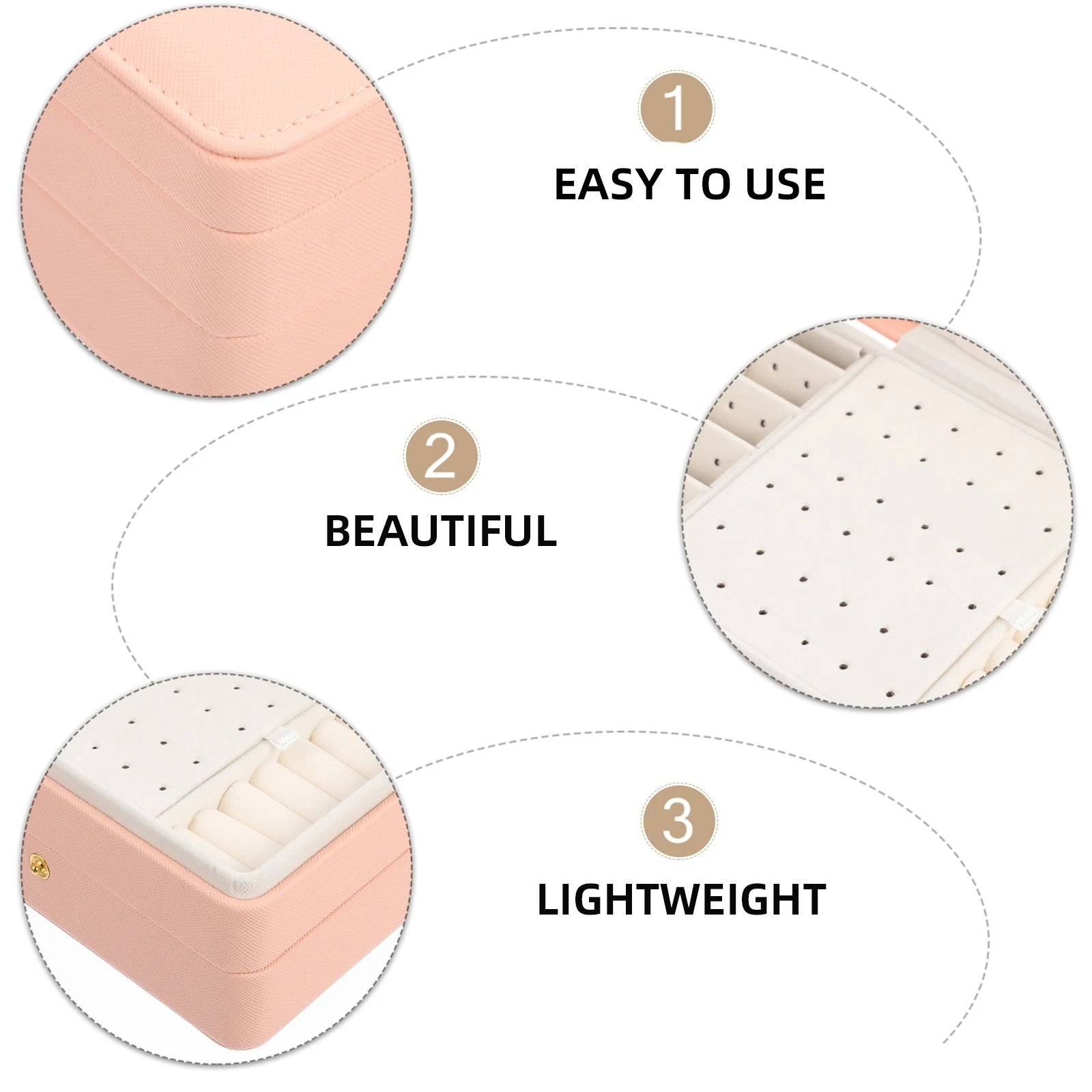 

Portable Jewelry Box Women Girls Travel Cases Earrings Necklace Storage Containers Small Items PU Home Decor Gift Ideas