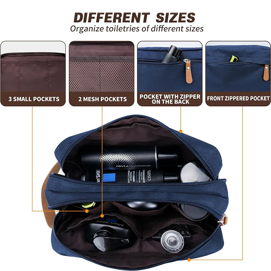 A solid color double-layer large-capacity business travel men\'s toiletry bag portable with handheld waterproof with compartments