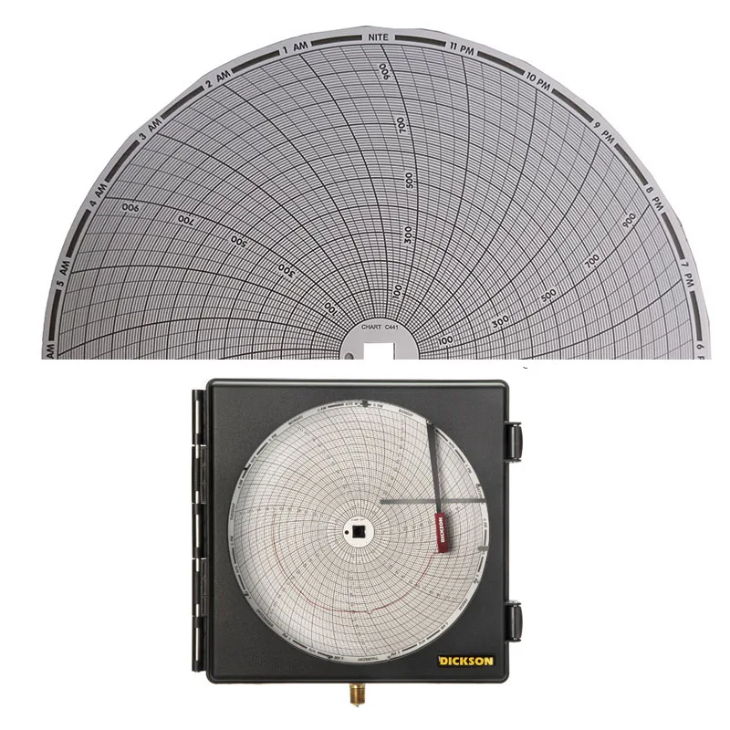 

DICKSON pressure chart recorder PW875 8inch chart paper C441 0-100 24hr