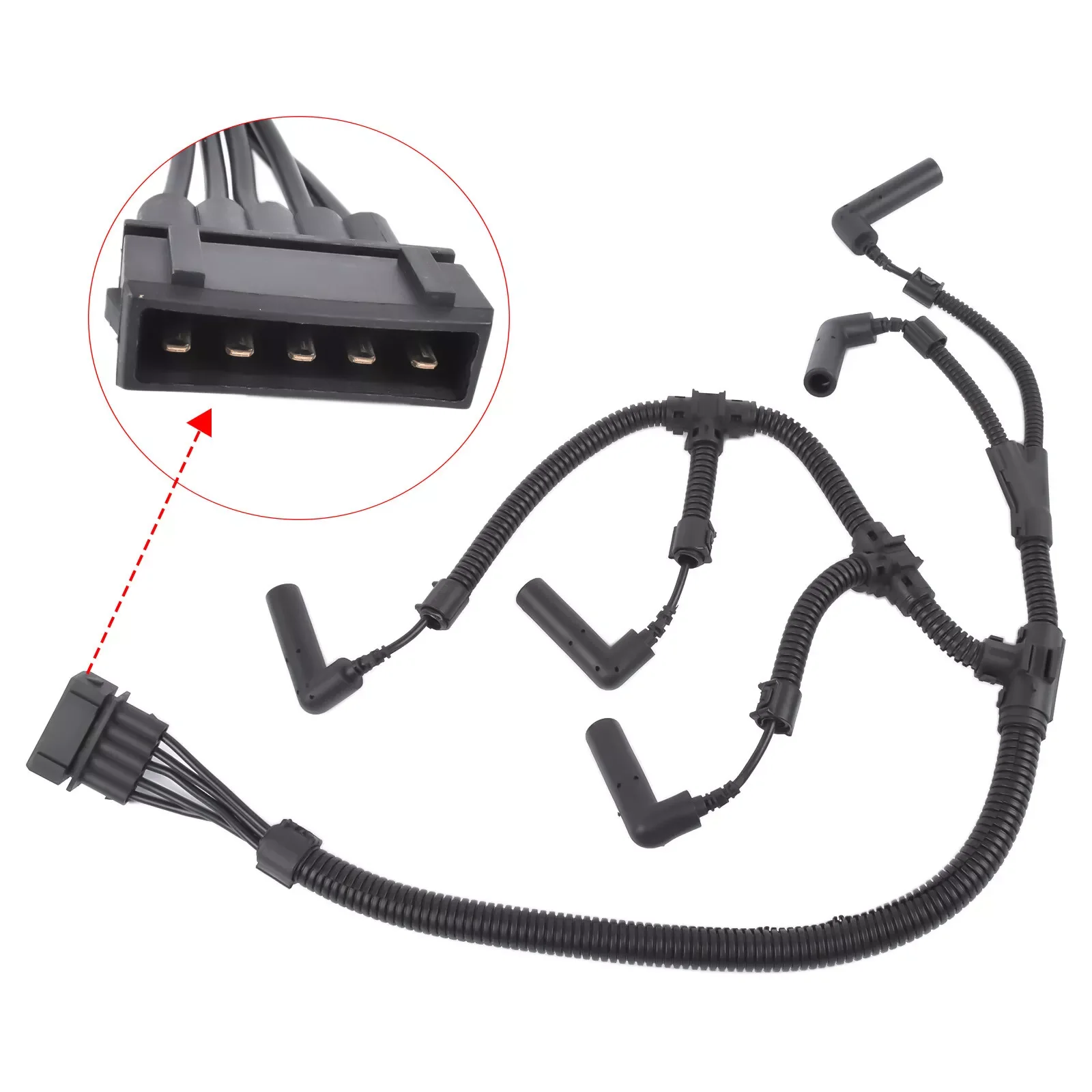 Car Glow Plug Wiring Harness Compatible with Replacement 2515 Cylinder for Audi T4 1995-2004 074972095B