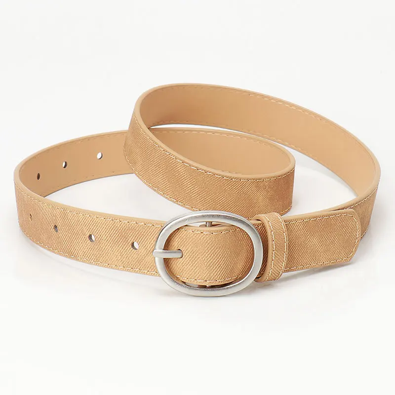 New Ladies Personality Imitation Denim Leather Belt Leisure Simple Jeans Decorative Pin Buckle Belt Female