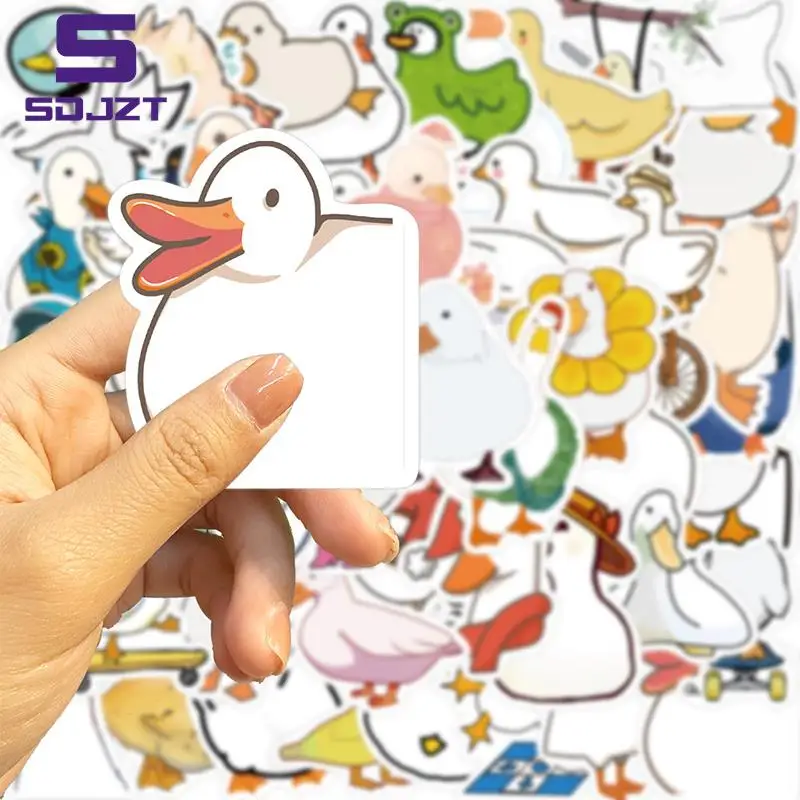 50 Pcs Cartoon Animal Cute Duck Graffiti Sticker Toy DIY Kids Scrapbook Phone Fridge Laptop Luggage Car Waterproof Sticker