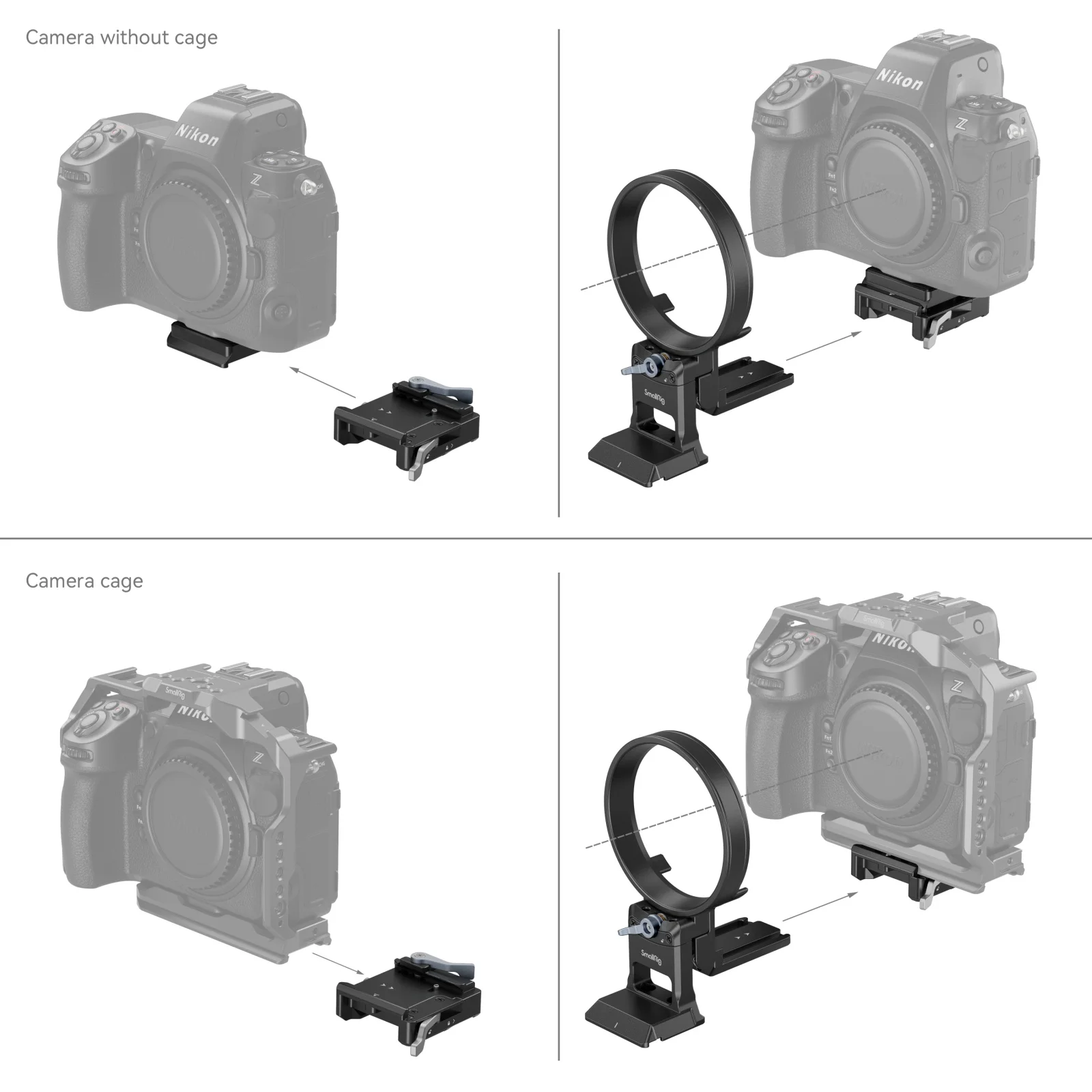 SmallRig Rotatable Horizontal-to-Vertical Mount Plate Kit for Nikon Specific Z Series Cameras 4306 for Sony Alpha FX Series