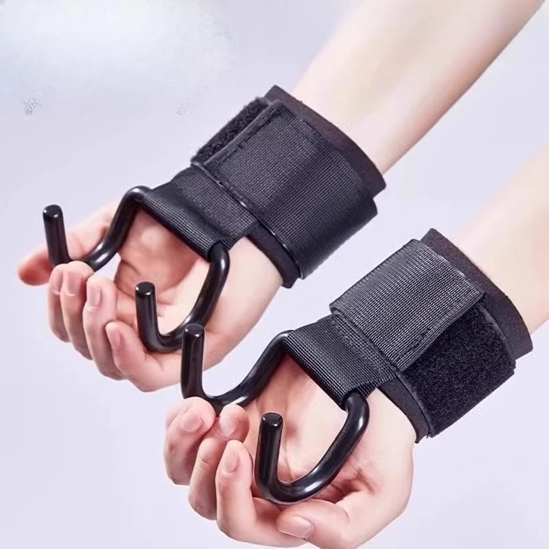 

Pull-up Booster Hook Fitness Wrist Guards Hooks with Hooks Gloves Auxiliary Male Hanging Hard Pull-up Hanging Bar Anti Off Hand