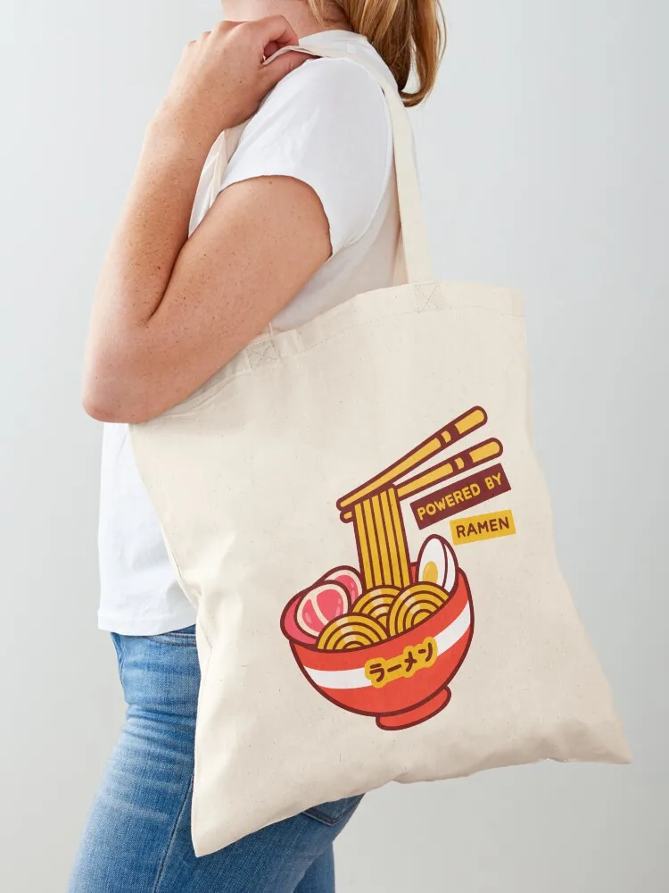 

Powered By Ramen Noodles Tote Bag custom tote bag shopper bag women eco folding university shopper