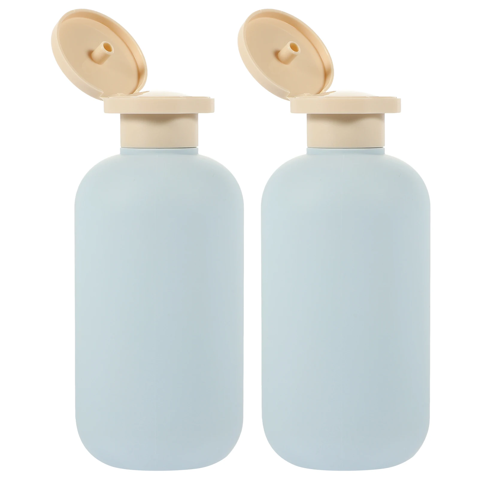 

2PCS 200ml Travel Shampoo Bottles Blue Flip Cap Refillable Plastic Lotion Containers Portable Toiletries Empty Squeeze Bottle