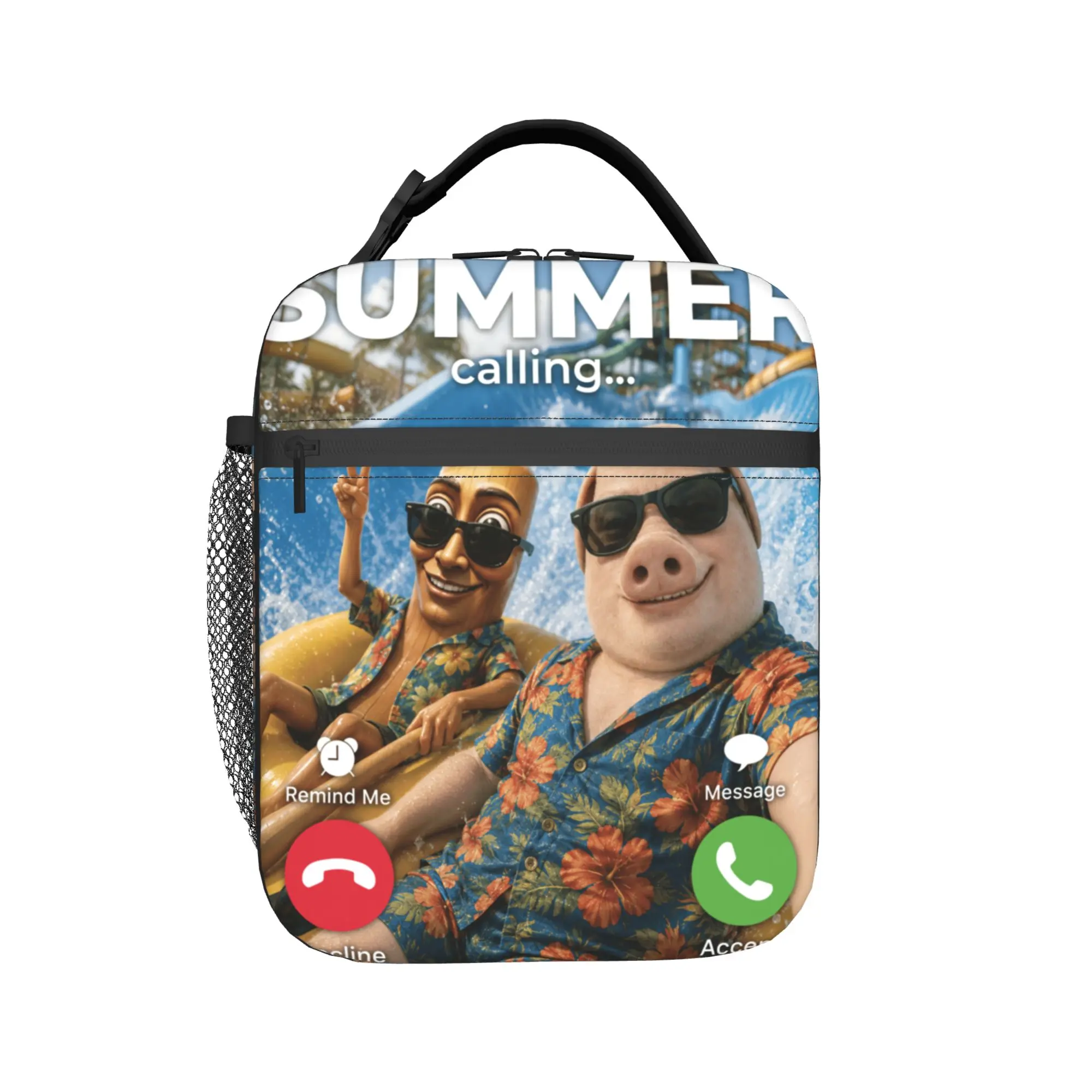 Summer Vacation John Pork Tung Sahur Pool Party Phone Meme Lunch Bag For Girls  Lunch Box Picnic Cooler Bag Thermal Lunch Bags