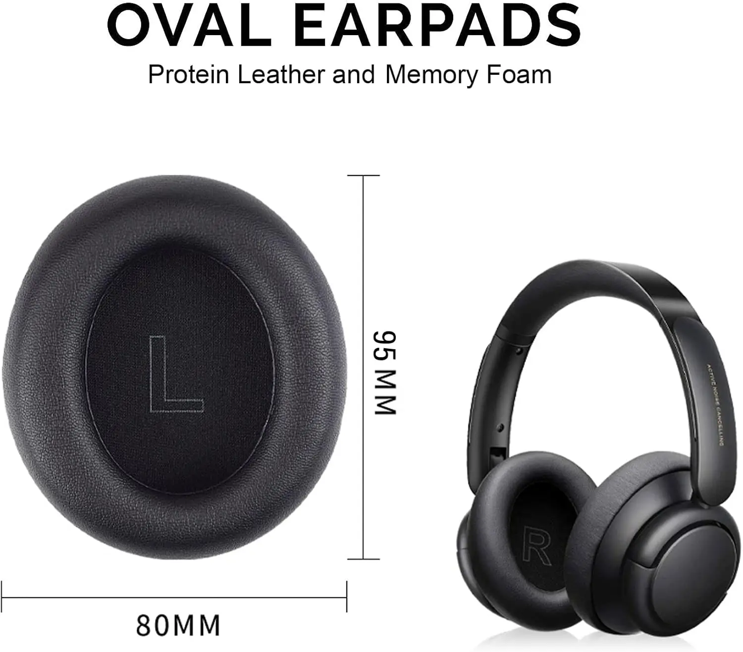 Life Q30 Q35Ear Pads Сменные амбушюры из пенопласта Мягкие протеиновые кожаные амбушюры, совместимые с Anker Soundcore Life Q30/Q30