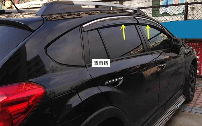 Car Styling Accessories Door Smoke Side Window Sun Rain Eyebrow Cover Glass Visor Wind Deflector Guard For Subaru XV 2012-2017