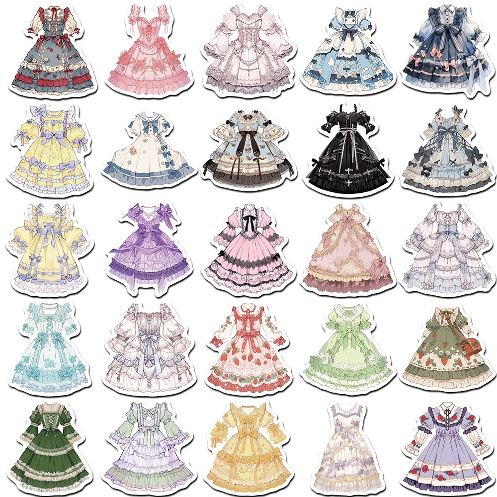 10/30/50pcs Cute Cartoon Anime Lolita Girl Aesthetic Stickers Kawaii Cartoon Decals Laptop Fridge Phone Diary Decoration Sticker