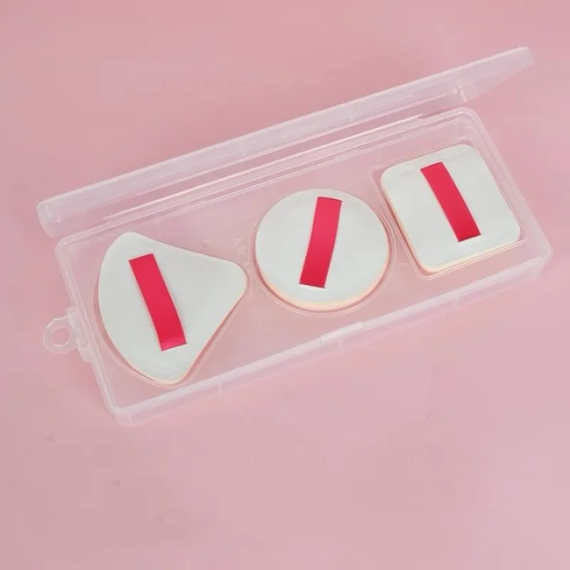 YS00036 - Trzy etui na poduszki powietrzne typu marshmallow, etui na poduszki typu toast, narzędzia kosmetyczne, prostokątne połączone przezroczyste opakowania PP