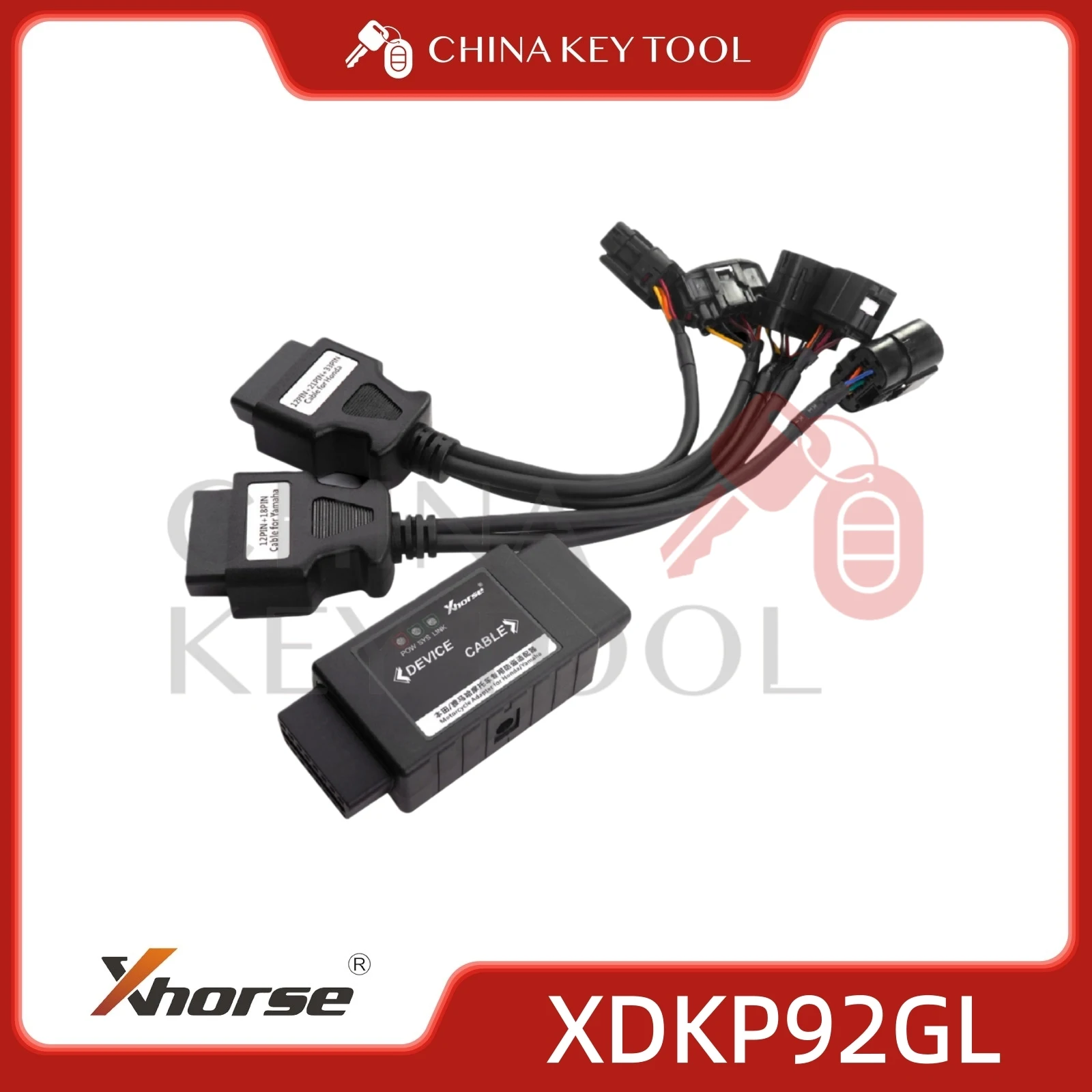 

XHORSE XDKP92GL Motorcycle Adapter for HONDA/YAMAHA Works with Midi/ Key Tool Plus PAD/ Key Tool Max Pro