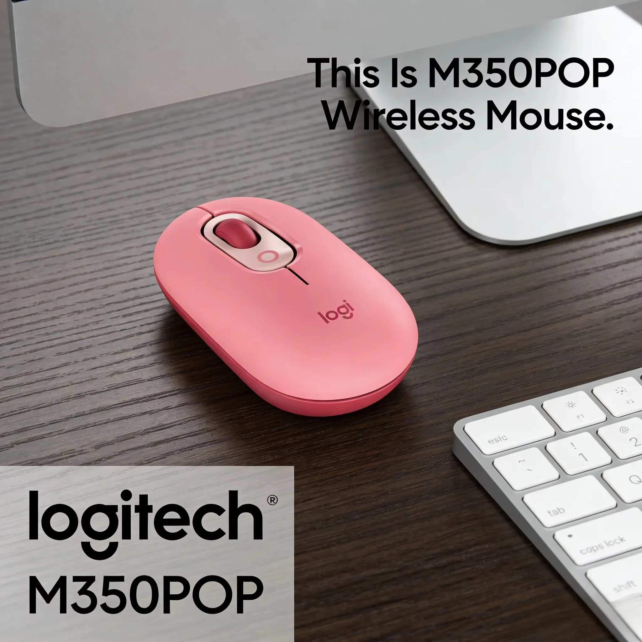 Logitech M350 POP Eco Friendly Wireless Mouse Recycled Plastic Silent for Home Office Laptop Mac Travel