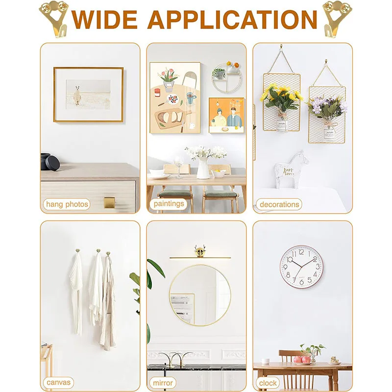 50Pcs Hook Metal Hardware Pendant Is Suitable for Pictures, Mirrors, Canvas, Clocks, House Decoration