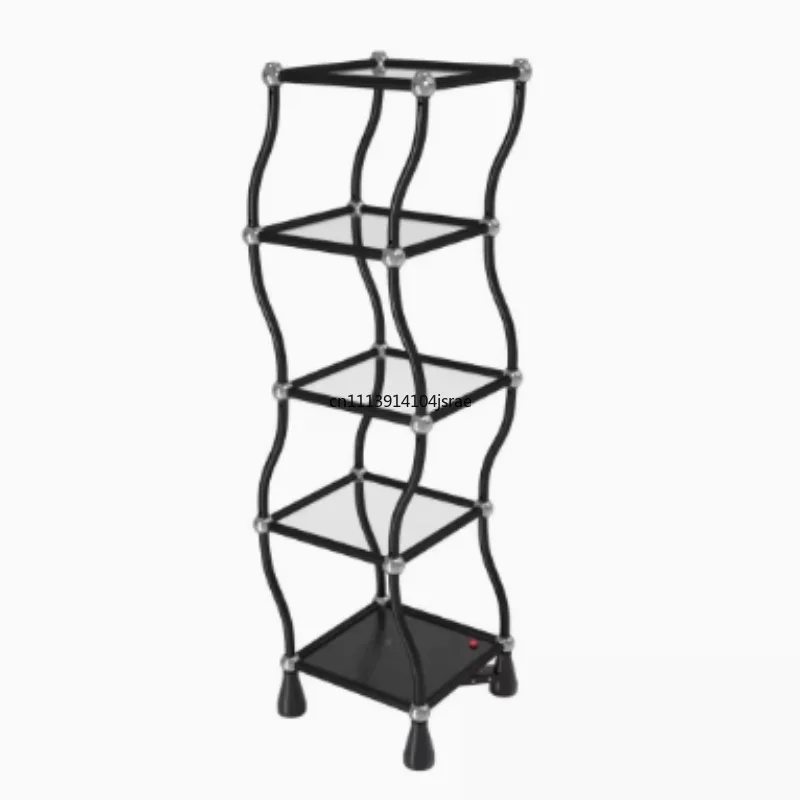 S Tube Electric Swing Twisting Rack, Rotating Dancing Display Bracket, Aluminum Alloy Acrylic Metal Stand for Cabinet Decoration