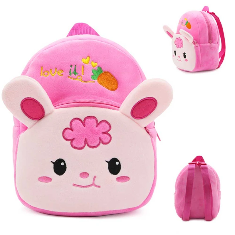 Cute Cartoon Baby Toy School Bag Animal Shape Mini Plush Backpack Kids Outdoor Travel Pack Bag Student Kindergarten Bags