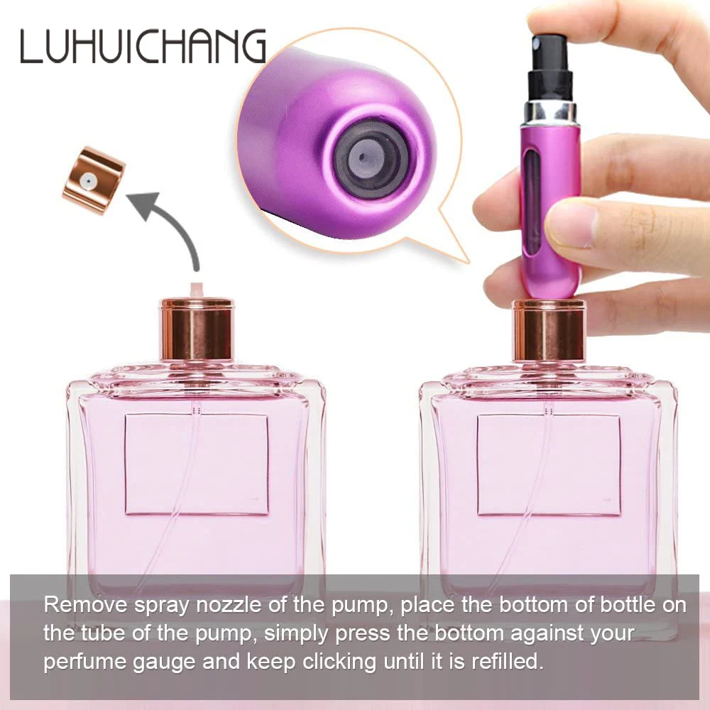 8Ml/5Ml Mini Bottle Refillable Perfume Spray With Spray Scent Pump Empty Cosmetic Containers Portable Atomizer Bottle
