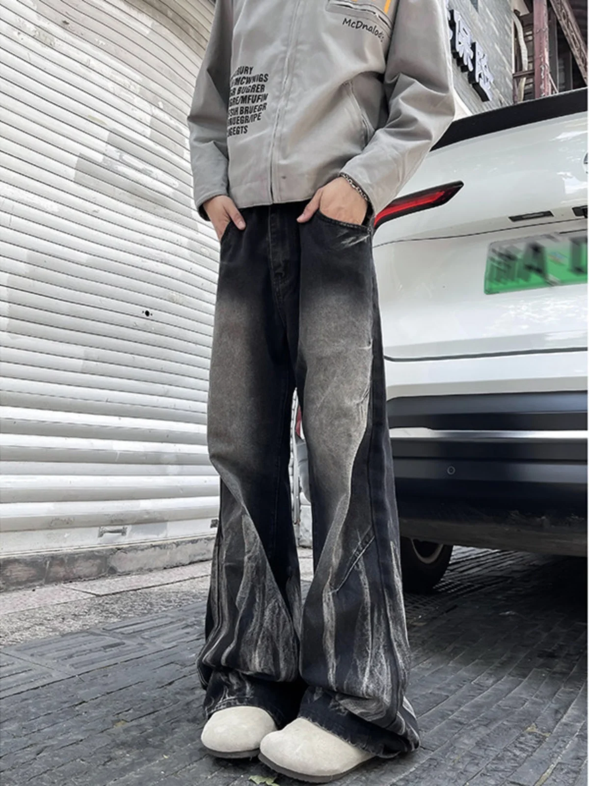 

Мужские джинсы в стиле ретро, американские, окрашенные, свободного кроя, прямые, длинные, в уличном стиле, молодежная мода