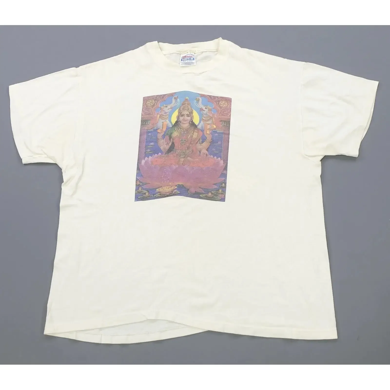 Rare VTG Jackopierce Lakshmi Hindu Goddess Tour T Shirt 90s Rock Band White XL vintage Washed Versatile Stretched Slightly