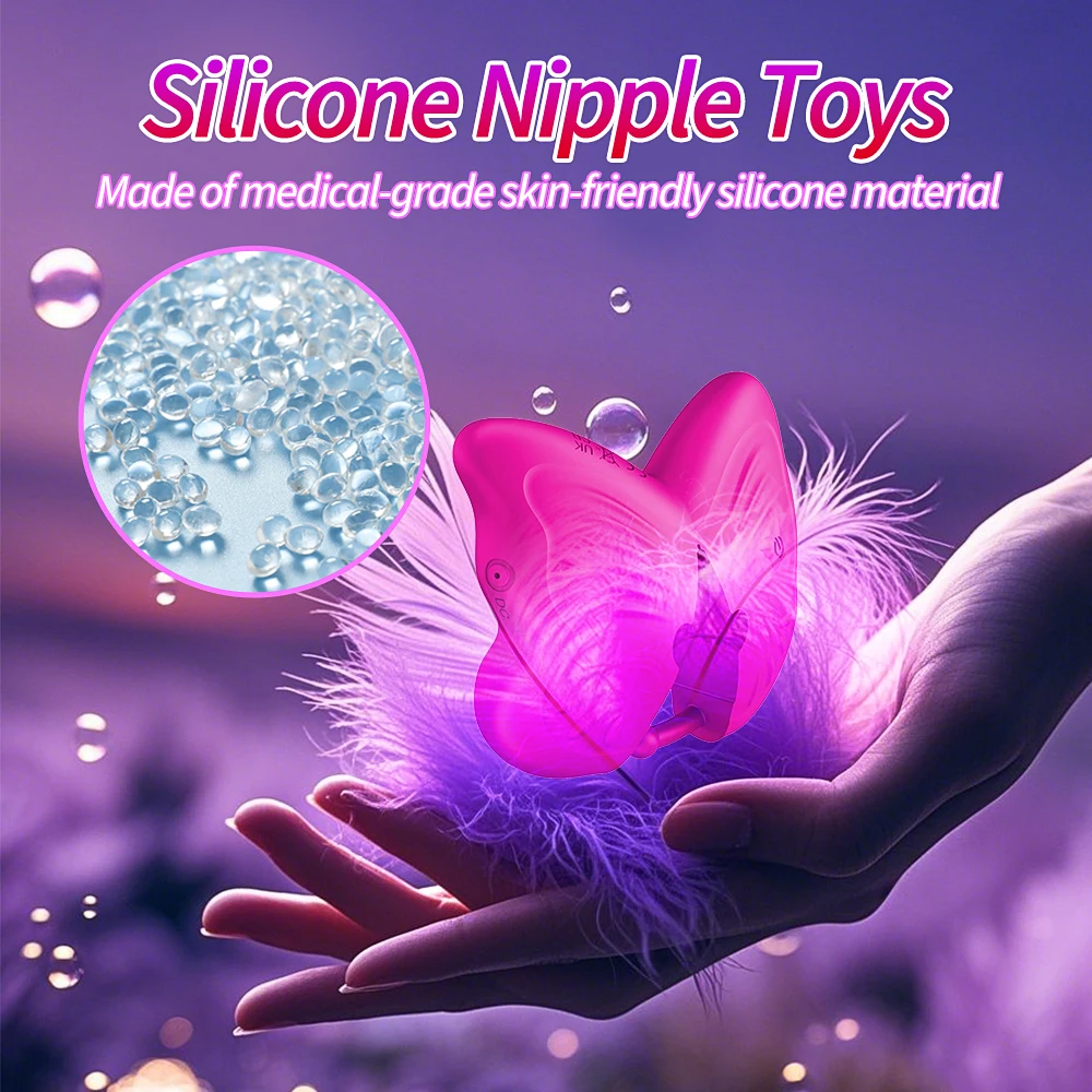 Clit Vibrator Nipple Stimulator with 10 Vibration Silicone Sex Toys for Women view 4
