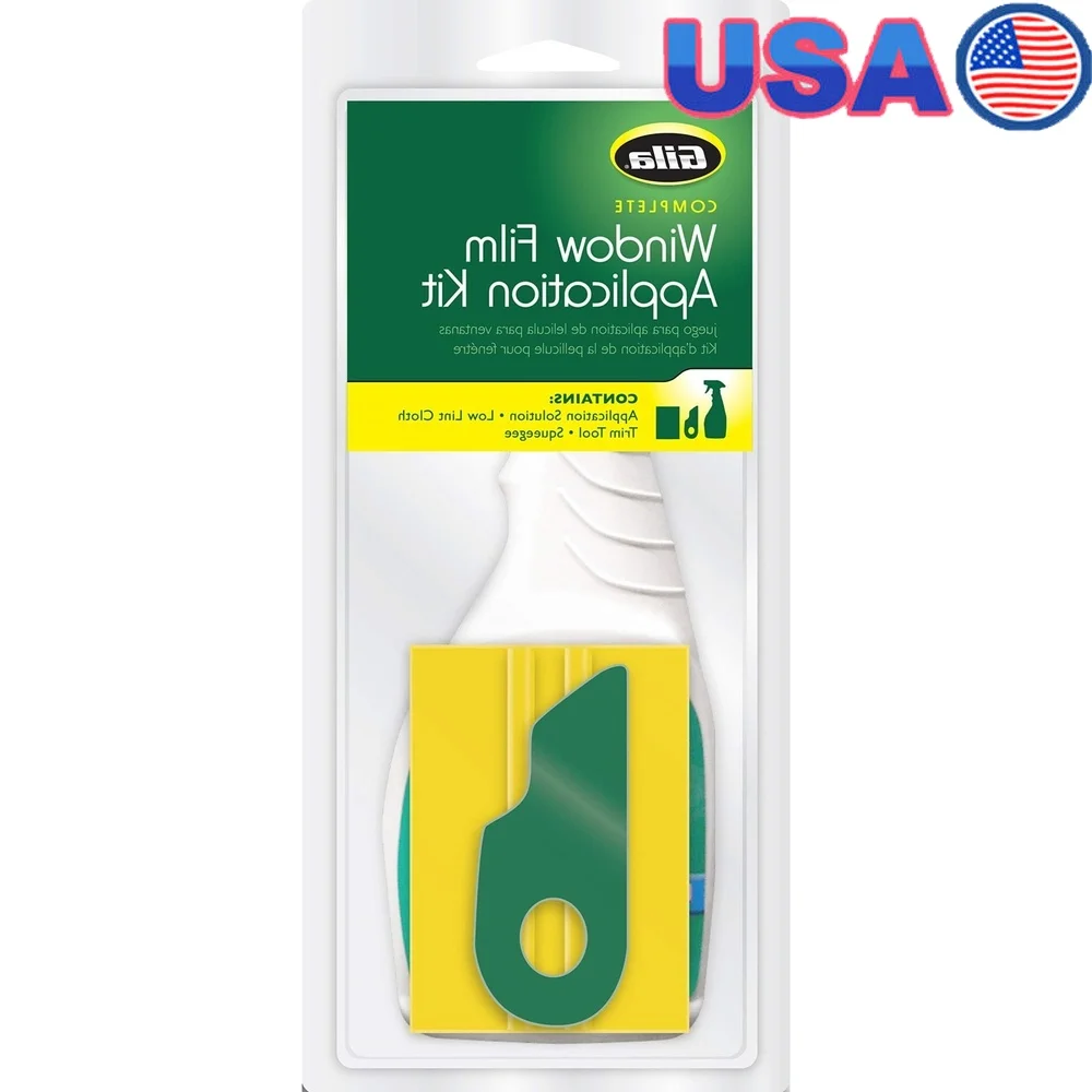 

Window Film Application Kit Complete Tools Squeegee Edging Tool Low Lint Cloth Application Solution Heat Control Glare Control