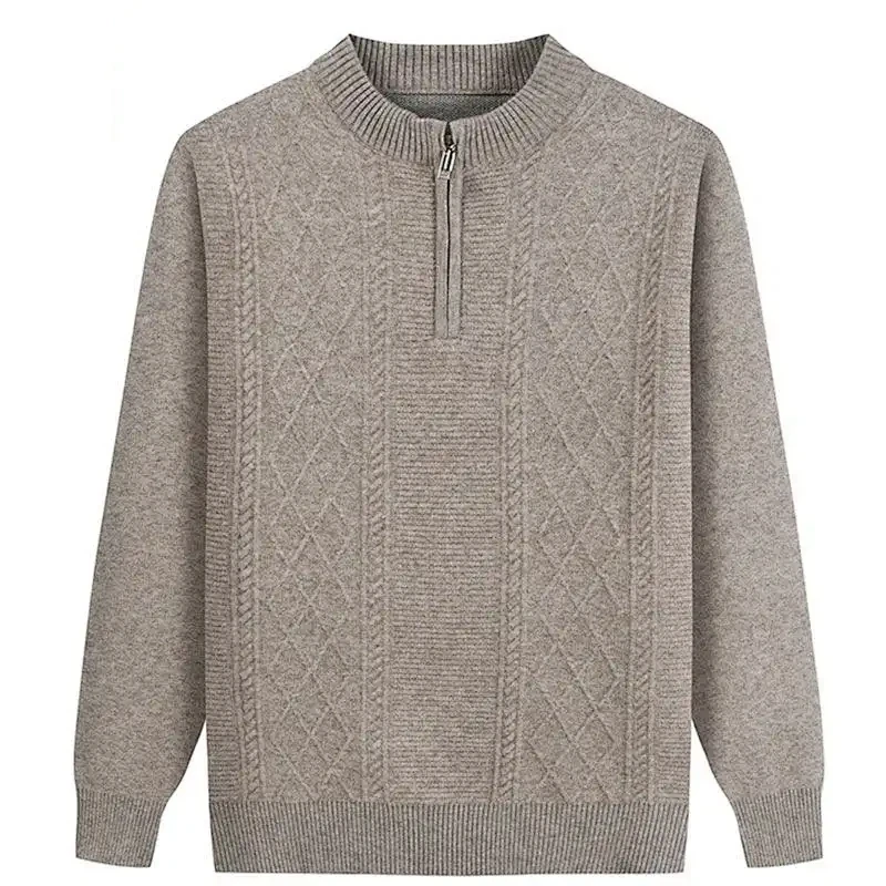 منتصف العمر المسنين الخريف الشتاء سترة قاعدة سستة الجاكار محبوك الملابس الصوفية كبار السن