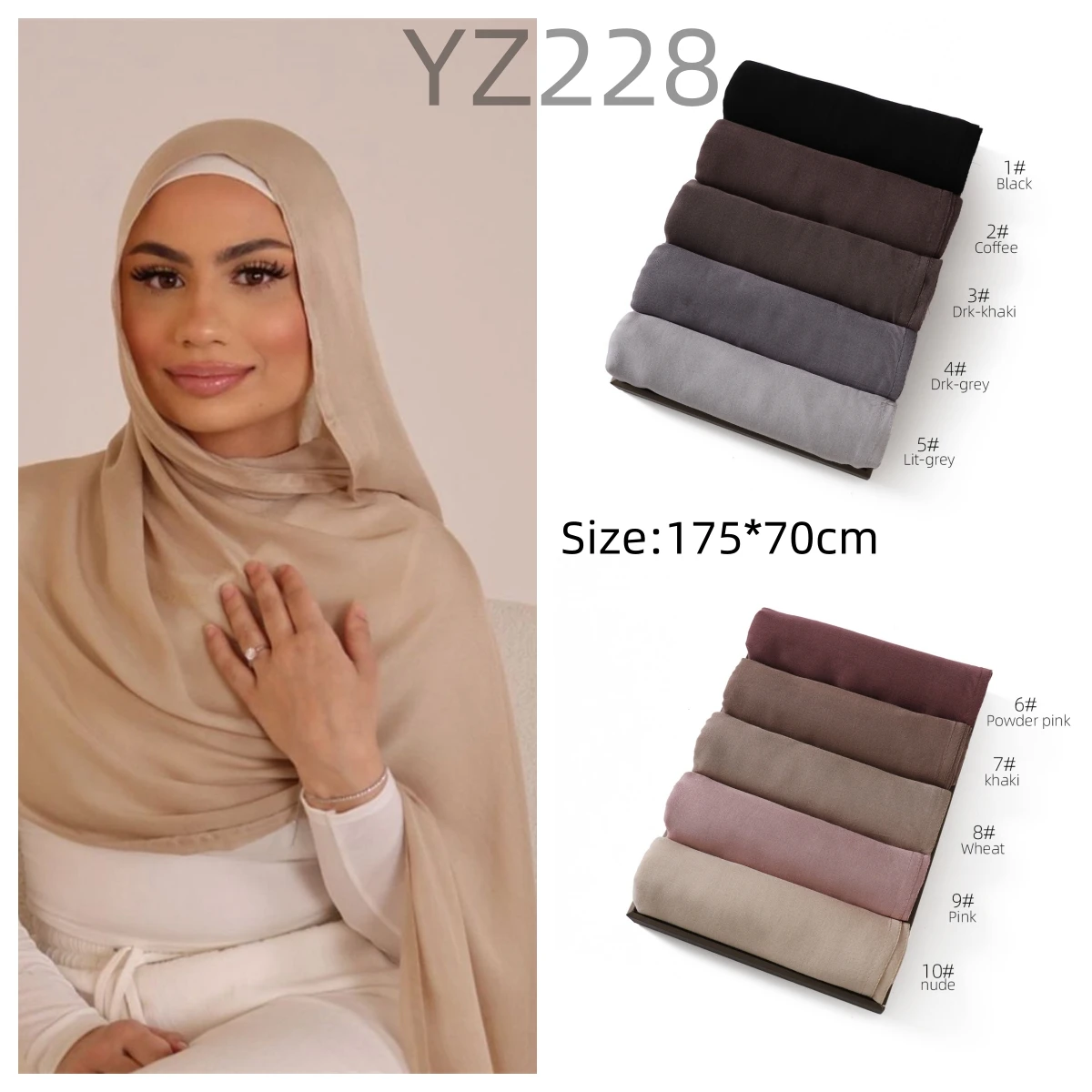 Hot Sale Double Stitches Viscose Scarf Hijab Muslim Women Elegant Plain Rayon Shawl Solid Morandi Color Headscarf Long Veils