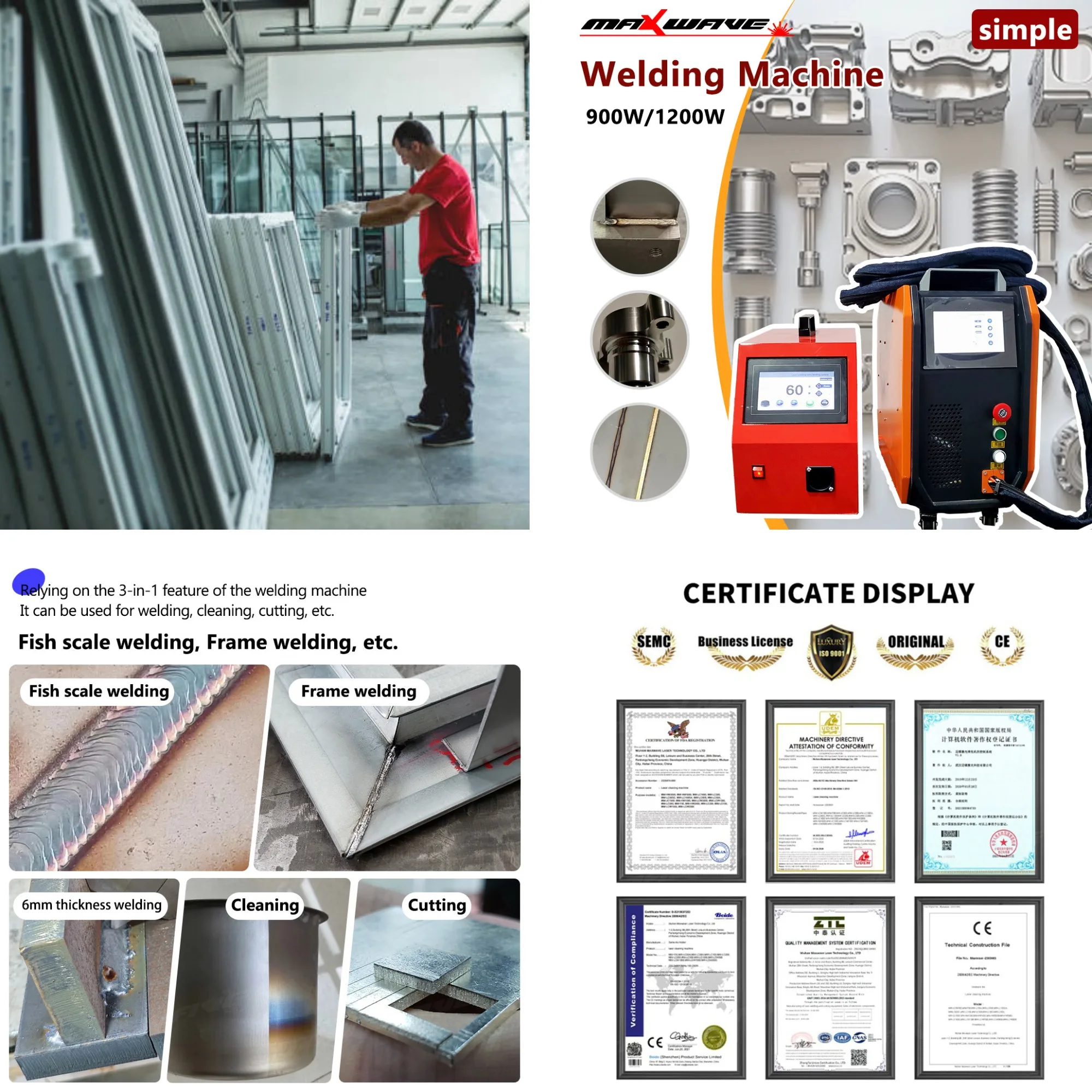 

900W Laser Metal Intergrator | Bicycle Rack & Shelf Bracket Repair | DIY Studio Equipment air-cooled handheld laser welder
