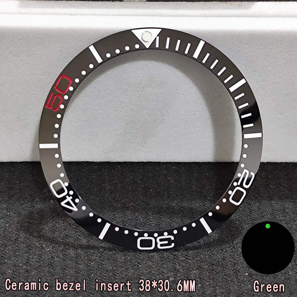 Inclinazione 38 * 30,6 mm lunetta per orologio in ceramica GMT e inserti per orologi subacquei adatti per 40 mm sostituzione di accessori Fashionistas ﻿
