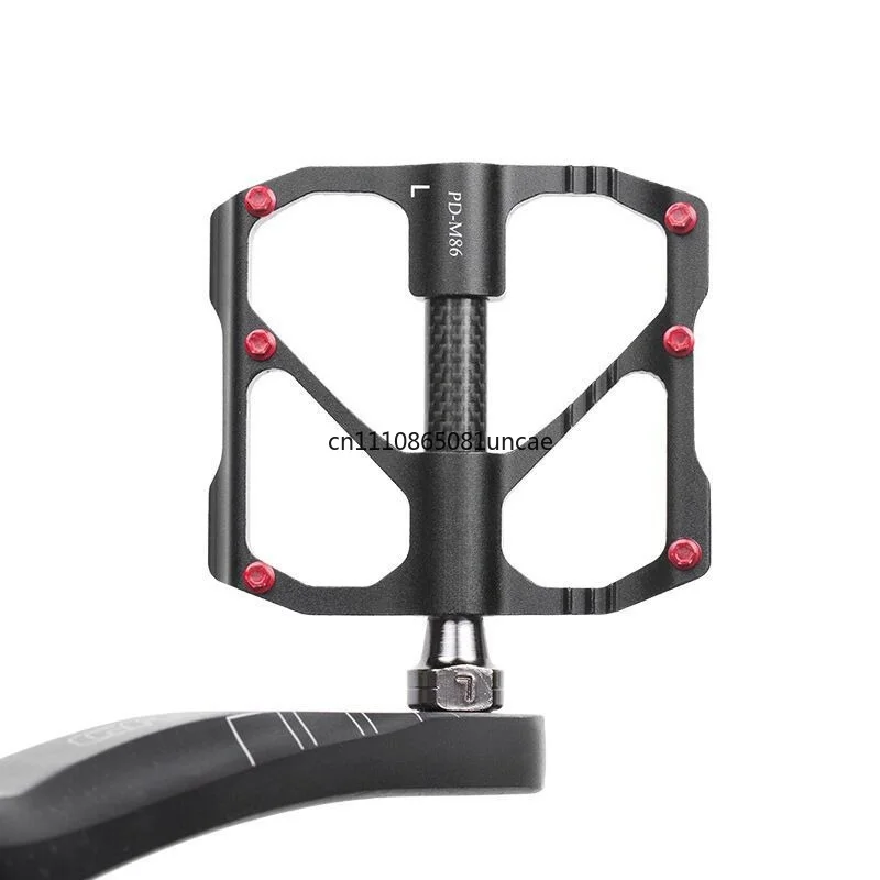 Carbon Fiber 3 Bearing Bike Pedals Lightweight Platform Foot Pegs For MTB Road Cycling Upgrade Replacement Parts