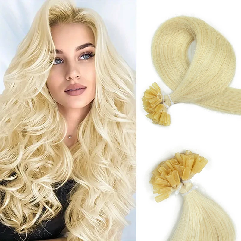 

Human Hair U Tip Hair Extensions Blonde Natural Real Natial Hair Extensions Keratin Hair Capsules 50pcs 30g 50g 12-24inch