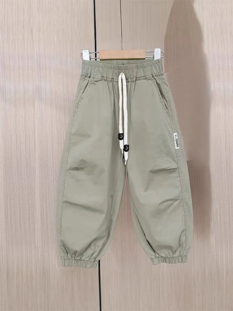 New Summer Chidrens Pants Lightweight Quick-dry Anti-mosquito Jogger Pants for Boys Loose Wide Leg Boys Pants with Pockets