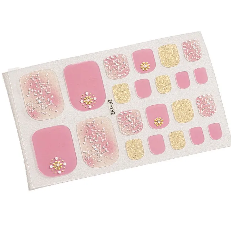 Nueva pegatina transfronteriza para pies, pegatina impermeable para uñas, flash, imitación de diamante, 3D, película tridimensional de aceite para uñas, uñas st