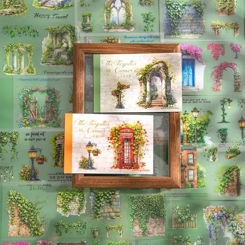 

Набор винтажных наклеек с европейской лозой, 4 пейзажных альбома, 16 шт., всего из забытого угла, идеально подходит для ретро-журналов